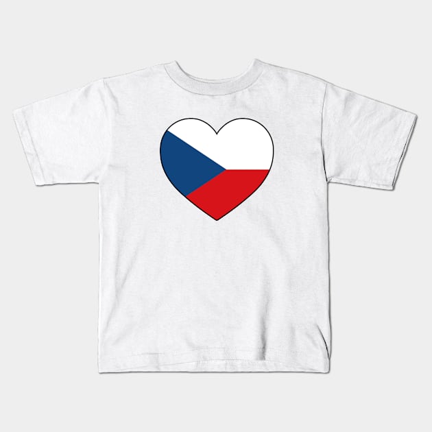 Heart - Czechia _090 Kids T-Shirt by Tridaak